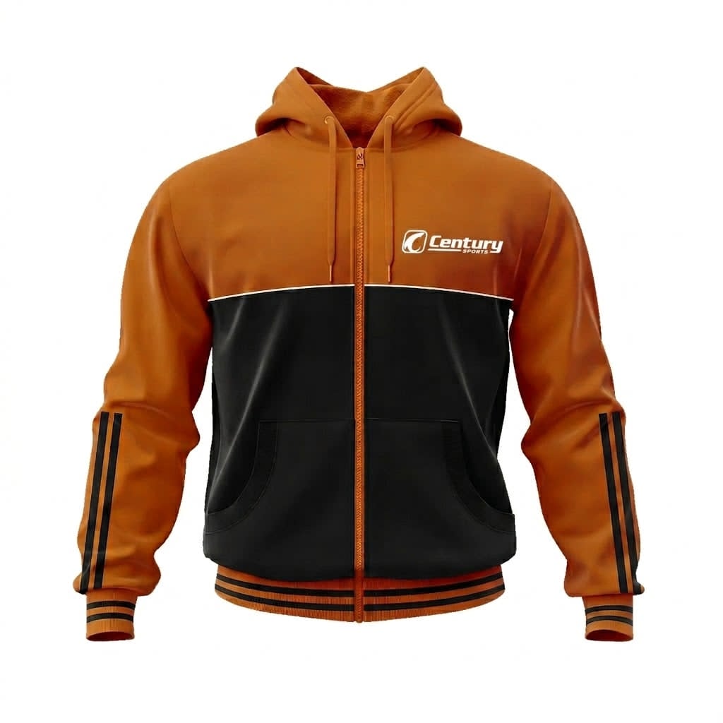 Orange & Black Zip Hoodie