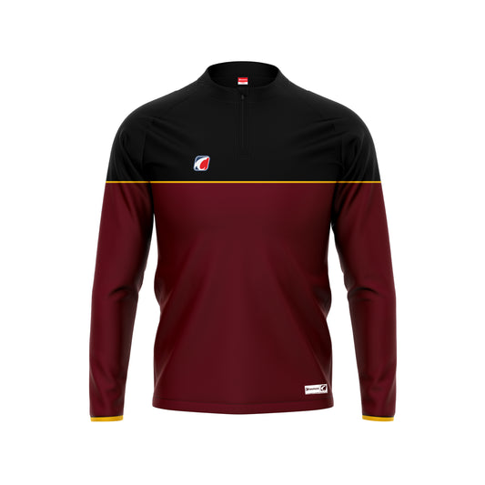 Half Zip Maroon-Black