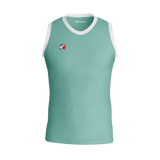 Men Sleeveless Top Aqua White