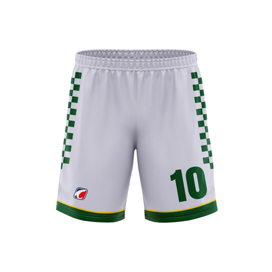 Basketball Shorts White-Green Dotted