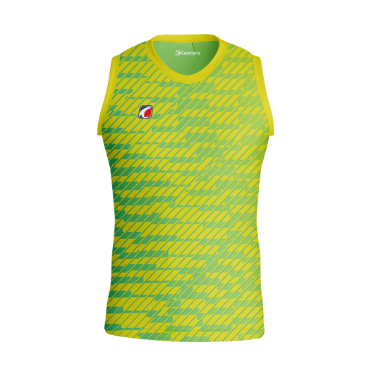 Men Sleeveless Top Yellow Green