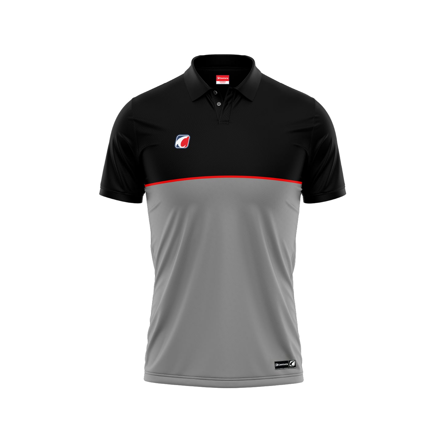 Polo Grey-Orange-Black