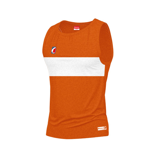 Sleeveless Orange-White