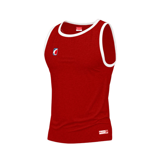 Sleeveless Red-White