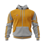 Grey & Yellow Zip Hoodie