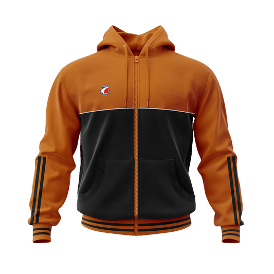 Orange & Black Zip Hoodie